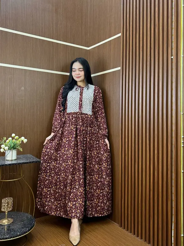 Gallery hawet - Clarissa Dress Rayon Motif With Renda 0
