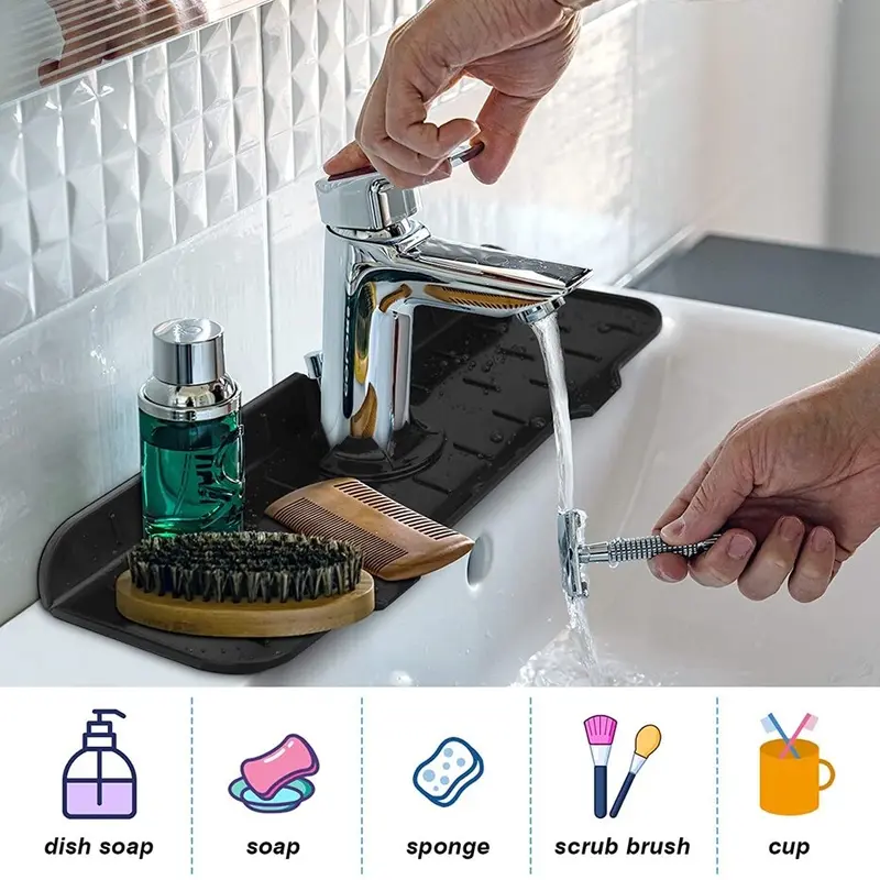 ALAS PELINDUNG KRAN AIR WASTAFEL DAPUR BAHAN SILIKON FAUCET PAD SILICONE KERAN KAMAR MANDI 4