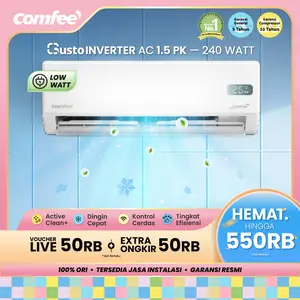 COMFEE GUSTO AC 1.5 PK INVERTER CFS-13VGP Low Watt [INDOOR + OUTDOOR ONLY] - 1.5 PK Baru [WIFI MODE] [ECO+AI MODE] [ANTI KOROSI] [MUDAH DIPASANG] [ACTIVE CLEAN+] [ [GRATIS ONGKIR]