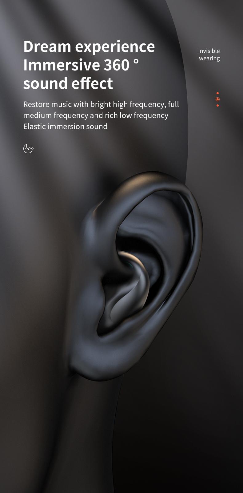 Product Introduction of New sleep wireless bluetooth headset ultra-thin mini invisible side lying senseless ultra-long life noise-canceling headphones 11