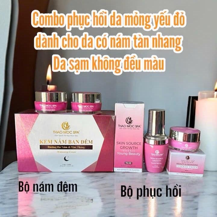 Thảo mộc spa .Combo 4món 2kem dưỡng da nám 20gamr  tinh chất phục hồi da mỏng 15ml kem phục hồi da mỏng 10gamr