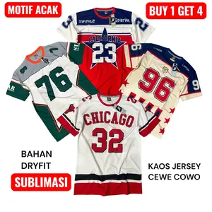 Paket Hemat 4 pcs Kaos Jersey Dryfit Milano Motif Acak SIZE M L XL XXL Anti Lengket Sublim Sport Uniseks Bahan Premium Motif Acak Bahan Dryfit Sublimasi Pria