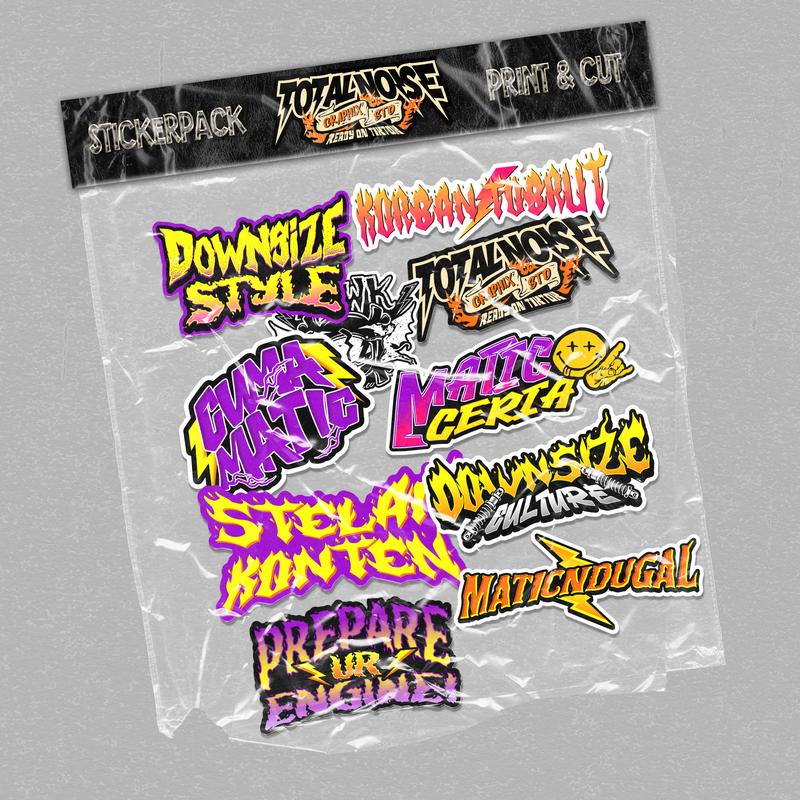 STIKER PACK MATIC NDUGAL, STELAN KONTEN, DOWNSIZE STYLE, KORBAN - Shop ...