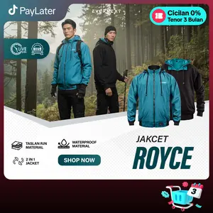 EVERNEXT Jaket Bolak Balik Pria Jaket Outdoor Parasut Fleece Cowok Jaket Motor Royce Reversible Jacket Outer Keren Windproof Tebal Waterproof