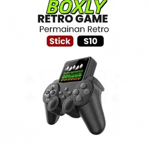 BOXLY-S10 Konsol Game Joystick Retro Portabel 520 Game Klasik Built-in, Layar + HDMI ke TV, Hadiah Anak Gameboy Gamepad