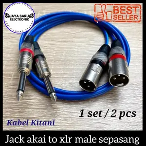 Kabel jack akai 6,5mm mono to xlr male sepasang 2pcs Accessories