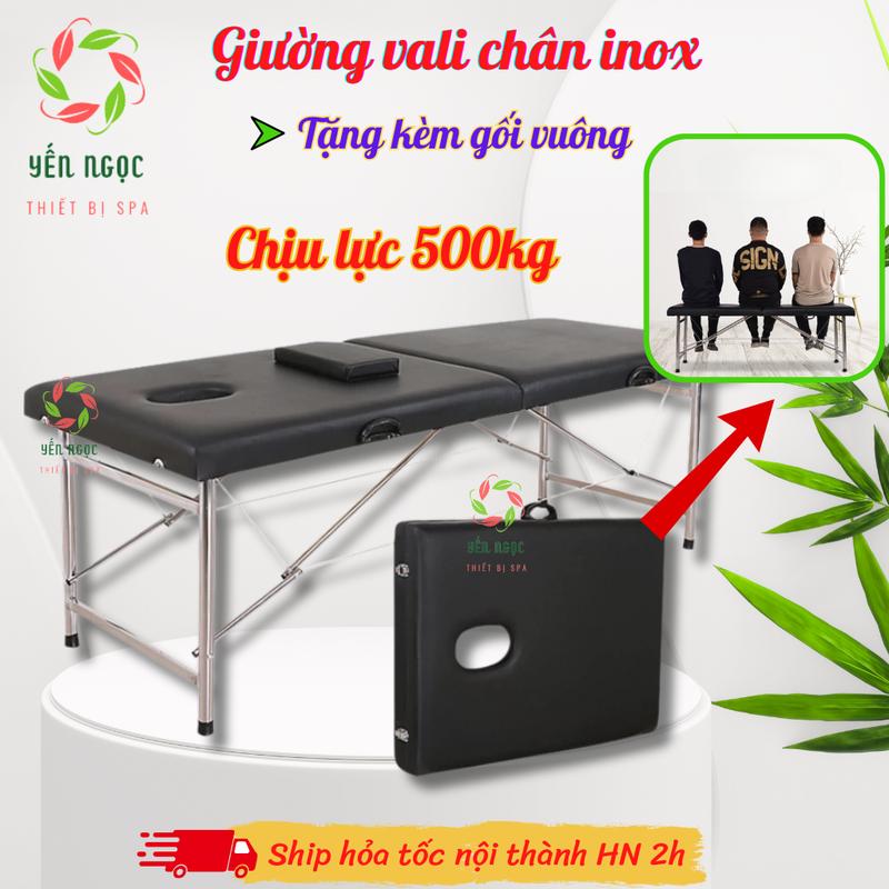 Giường vali gấp gọn dùng massage, phun xăm, giường spa gấp gọn