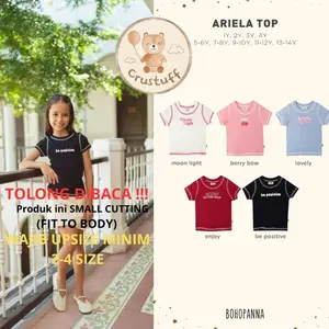 ARIELA TOP Bohopanna B146 (CUTTING SMALL WAJIB UPSIZE 2-4 NOMOR / Atasan Crop Anak Perempuan / Kaos Crop Anak Perempuan Katun / Fashion Anak Cewek