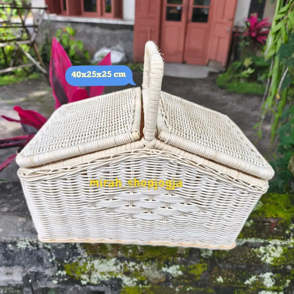 Tas Piknik Rotan Besar/Keranjang Piknik Rotan