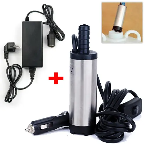 Pompa Celup Mini DC 12V dengan Adaptor Lighter dan Konektor Lighter DC Sedot Minyak Solar