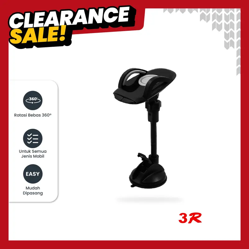 SORU 3R Phone Holder Dudukan Handphone Dashboard Mobil Mount Suction Cup Windshield Simple Phone Holder for Car 0