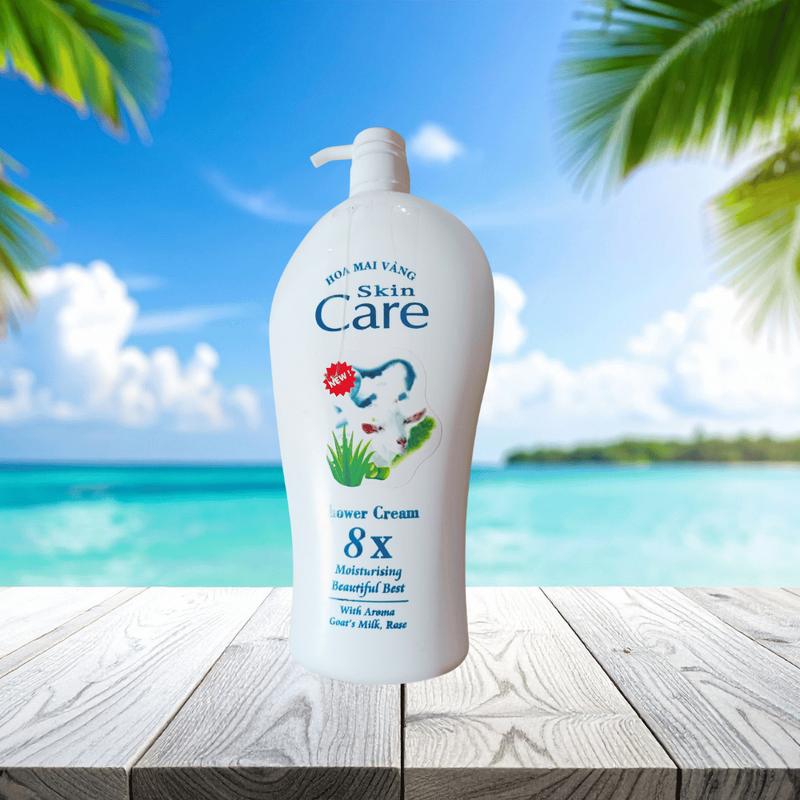  Com bo 2 chai Sữa tắm trắng cao cấp Dê White Care 1200ml - Dưỡng ẩm và ngăn ngừa lão hóa - Nữ Dưỡng Body 