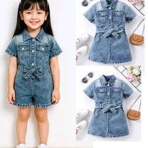1-5th Jumpsuit Denim Marlena celana pendek/ denim/jeans/ outfit lucu / jumpsuit lucu / anak cewek