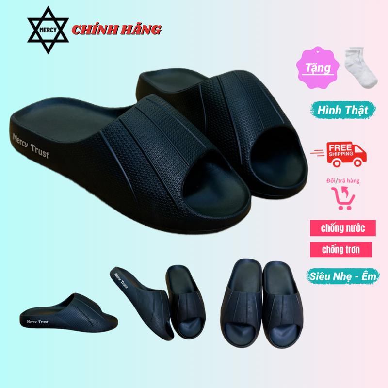 Mercy VN Dép COcs Đúc Nguyên Khối Quai Ngang Nam Nữ Size 36-43 Êm Nhẹ Chống Trơn Trượt Tặng Vớ Siêu Nhẹ & Chống Nước