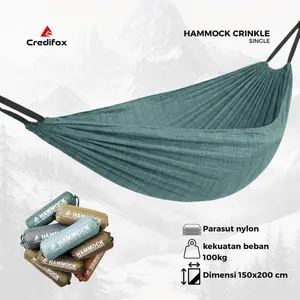 CREDIFOX Hammock Single Bahan Taslan Cringkle Ukuran 150cm X 200cm  - Hamok Outdoor - Ayunan Camping