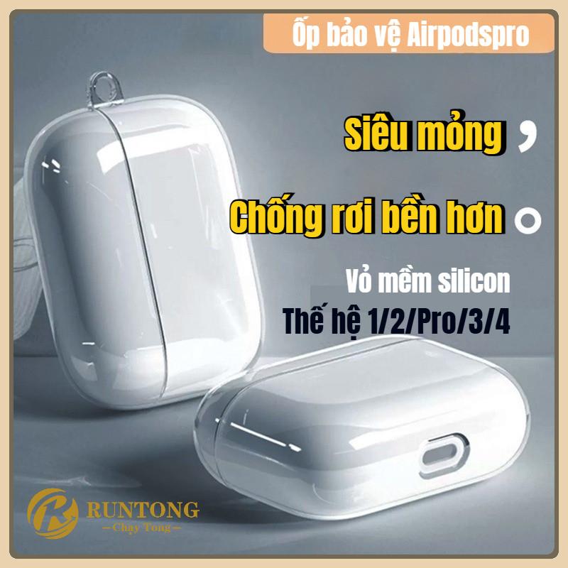 Ốp bảo vệ AirPods Pro/1/2/3/4 siêu mỏng trong suốt chống rơi chống bám bẩn vỏ…