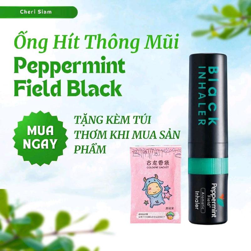 Ống Hít thông mũi màu đen Peppermint Field Black Inhaler 22cc hương bạc hà tỉnh táo tức thì - hàng. chuẩn Thái Lan
