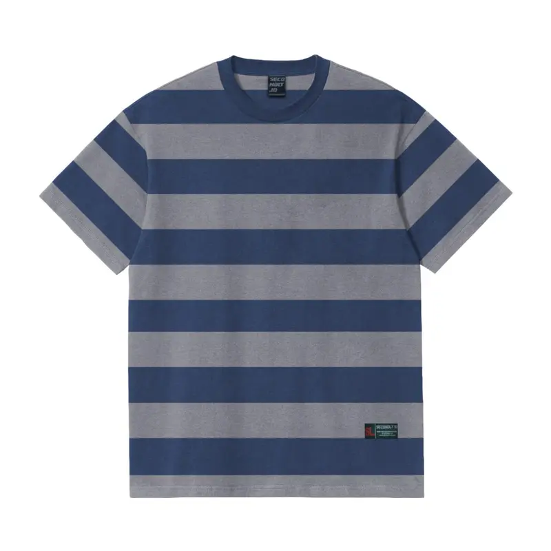 SECONDLY.ID Tshirt Salur Garis Besar Stripe 24s Grm 180 Kaos Jumbo Pria Wanita S - 7XL 0