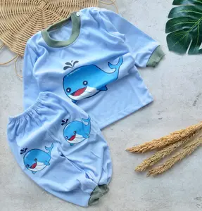 Piyama bayi karakter hiu untuk usia 0-6 bulan max BB 6 kg
