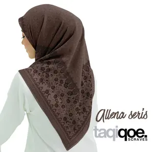 Taqiqoe Scraves Aleena Series Hijab Segi Empat Motif Syar'i 130x130 & Standar 115x115 Voal Sublime Premium Bahan Voal Poly Pe Lembut Nyaman untuk Segala Suasana