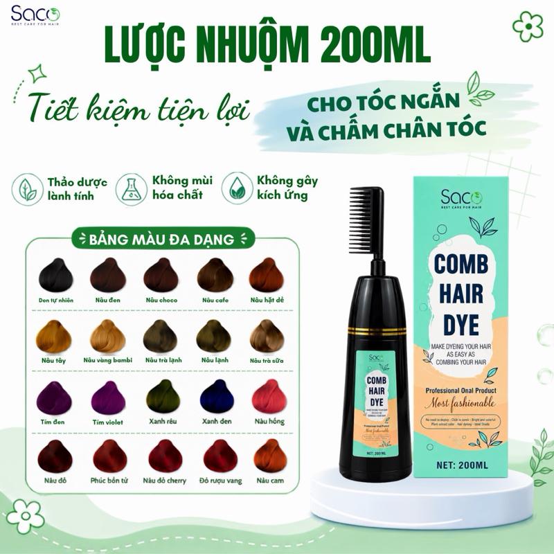 Lược Nhuộm Tóc SACO 200ml đổi màu tóc tại nhà dành cho tóc ngắn