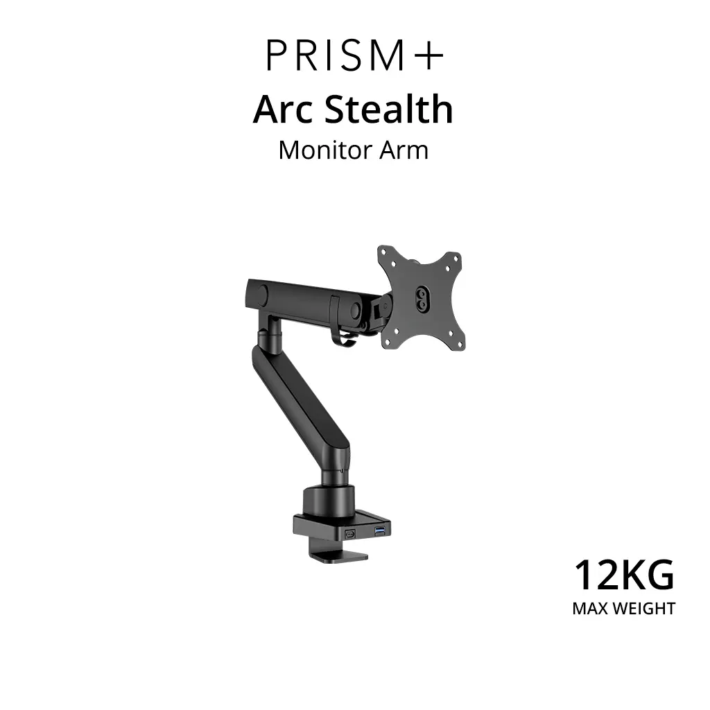 PRISM+ ARC Stealth Single Monitor VESA Monitor Arm