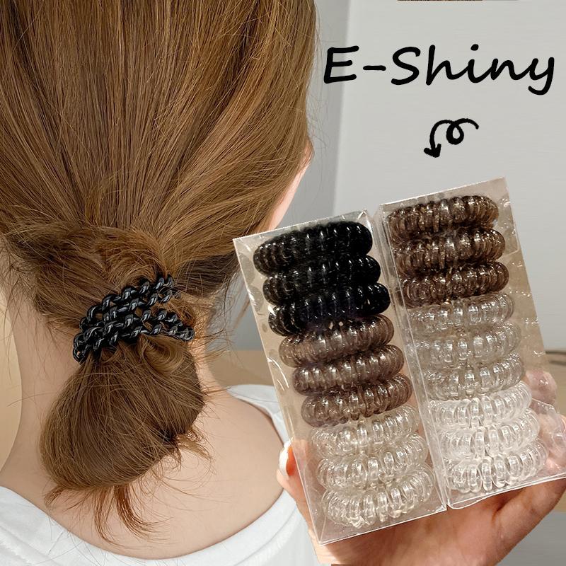  Dây Buộc Tóc Dây Điện Thoại 9 Cái   hộp Dây Buộc Tóc Co Giãn Lò Xo Không để lại dấu vết Cho Bé Gái Và Phụ Nữ cài tóc Dây Buộc Tóc Dây Cao Su 