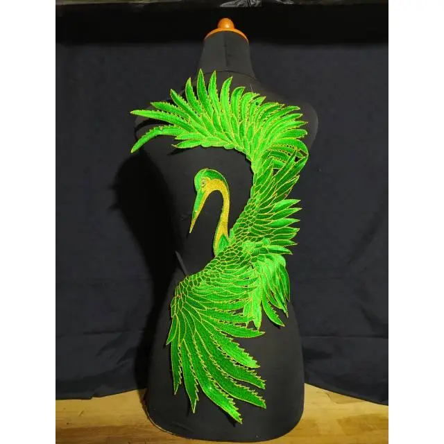 Renda bordir burung flamingo 3