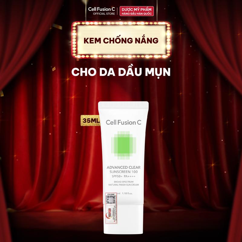  Kem Chống Nắng Phổ Rộng Cho Da Dầu Mụn Cell Fusion C Advanced Clear Sunscreen 100 SPF50+ PA++++ 35ML 