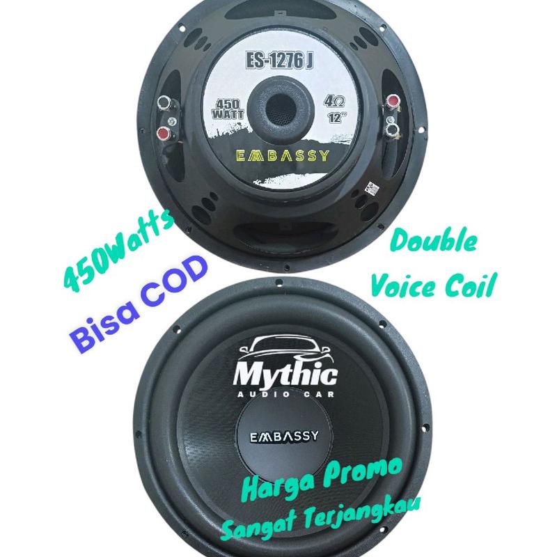 Subwoofer Embassy 1276 J Double Coil New Speaker 12 Inch 450Watts Myhic Audio Car 3