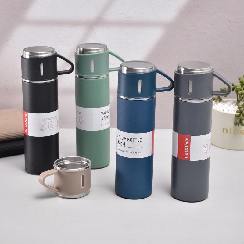 TERMOS VACUM FLASK GIFT BOX HAMPERS 500ml//TUMBLER BOTOL MINUM SET/ Termos Sultan Vacuum Flask Set / Botol Minum Cangkir Premium 500 ML Panas Dingin Stainless piknik 2