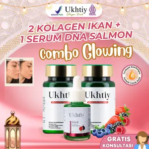 [2 Kolagen + 1 Serum] Ukhtiy - Perawatan Wanita Mencerahkan Kulit Kusam  & Menyamarkan Flek Hitam - Essence, Wajah Pencerah,