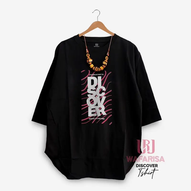 Kaos lengan pendek bahan cotton combed. Model bawah oval  Sablon Tebal Tshirt Wanita 1