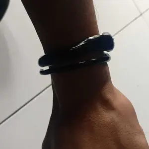 Gelang akar bahar hitam lentur original.