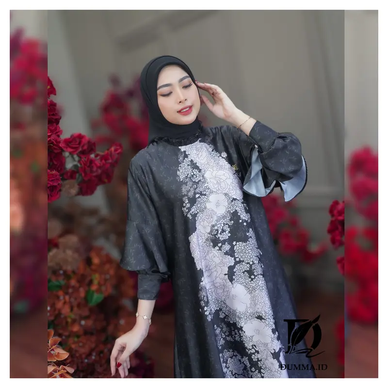 Niseko Auntentik Dress - silk parita Printing by Dumma 7