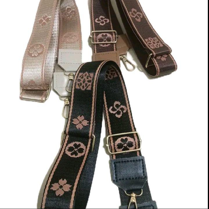 JS - tali tas selempang wanita motif bunga acc gold panjang 120 cm lebar 4 cm multifungsi