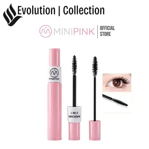 BPOM | MINIPINK Bloomlash 2 Steps Mascara 3D Black Volumizer | Thick & Curly Eye Lasting Waterproof MP055
