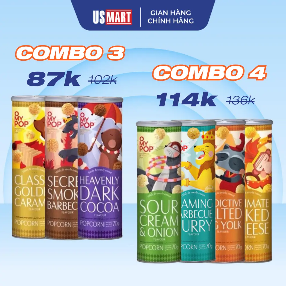 Bắp Rang O My Pop 70g Bỏng Ngô Siêu Ngon Popcorn Snack Ăn Vặt