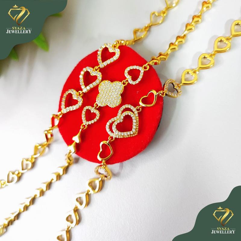 Rantai Tangan Fesyen Batu Permata Love & Bunga - TikTok Shop Malaysia