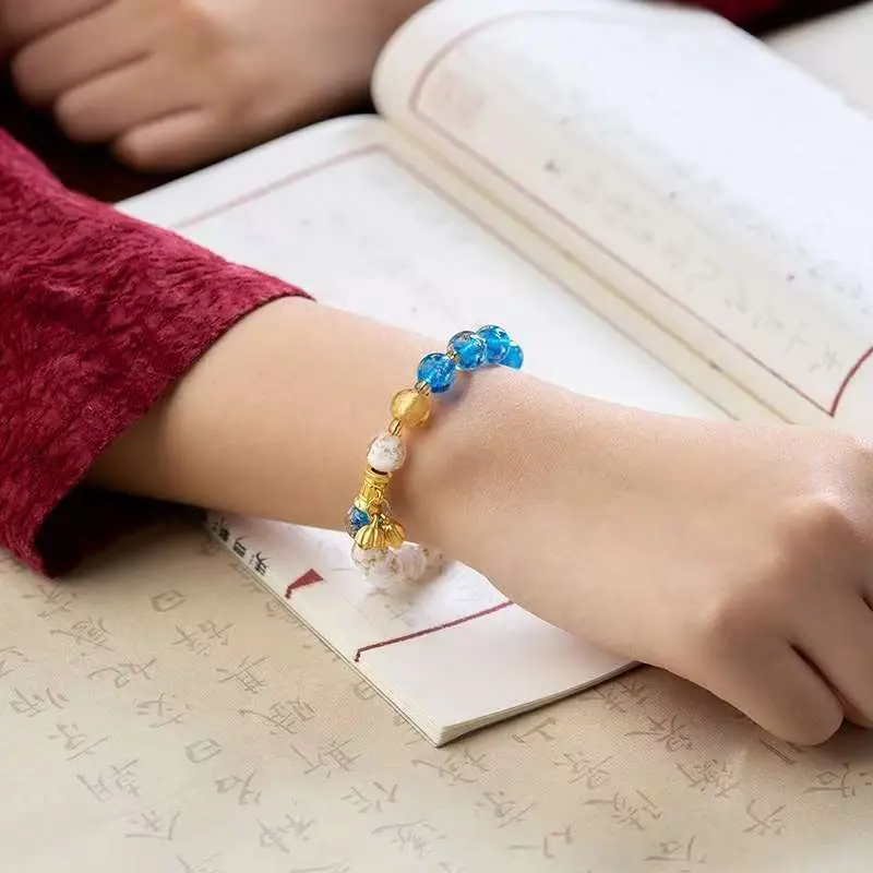 Vòng Tay Hai Màu, Dành Cho Bé Gái, Đính Kèm Thủy Tinh Dạ Quang 2