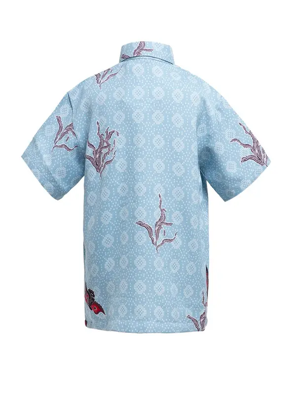 Arjuna Weda Hem Batik Anak Tenun Kawung - Bahan Semi Sutera 1