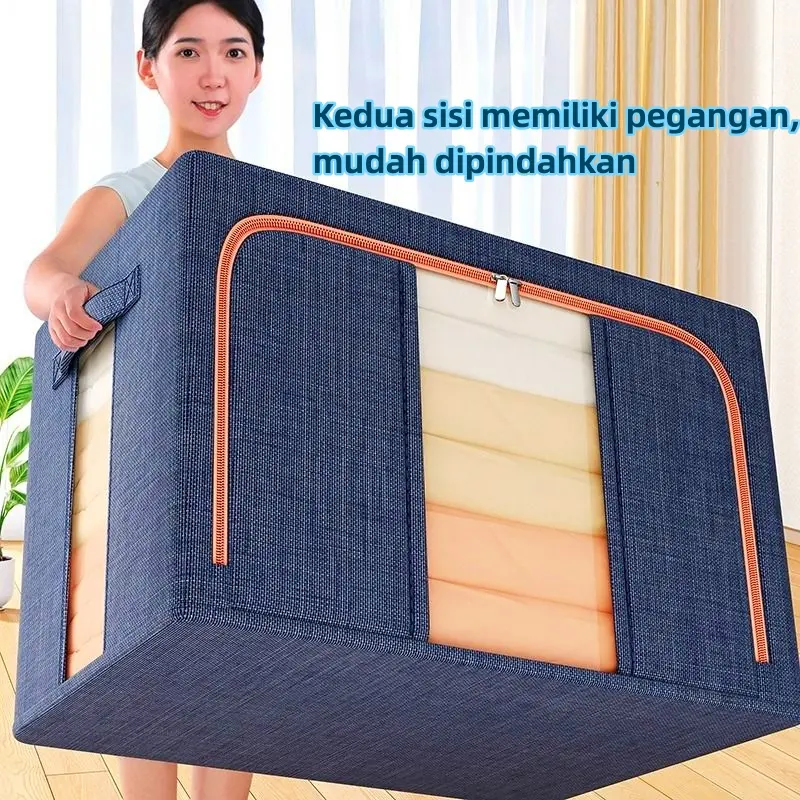 ❤ 110L harga murah ❤storage box besar kotak penyimpanan baju Bisa dilipat box baju tempat penyimpanan Serbaguna Rumah organizer 3