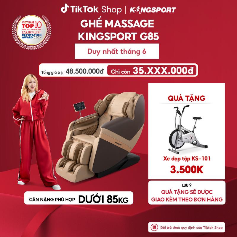 [Miễn phí lắp đặt] Ghế massage toàn thân cao cấp KINGSPORT G85 hệ thống nhiệt hồng ngoại, điều khiển bằng giọng nói hiện đại