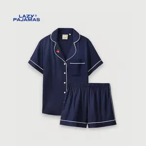 Lazy Pajamas® Classic PLAY Pajamas Set - Navy Blue | Piyama | Baju Tidur