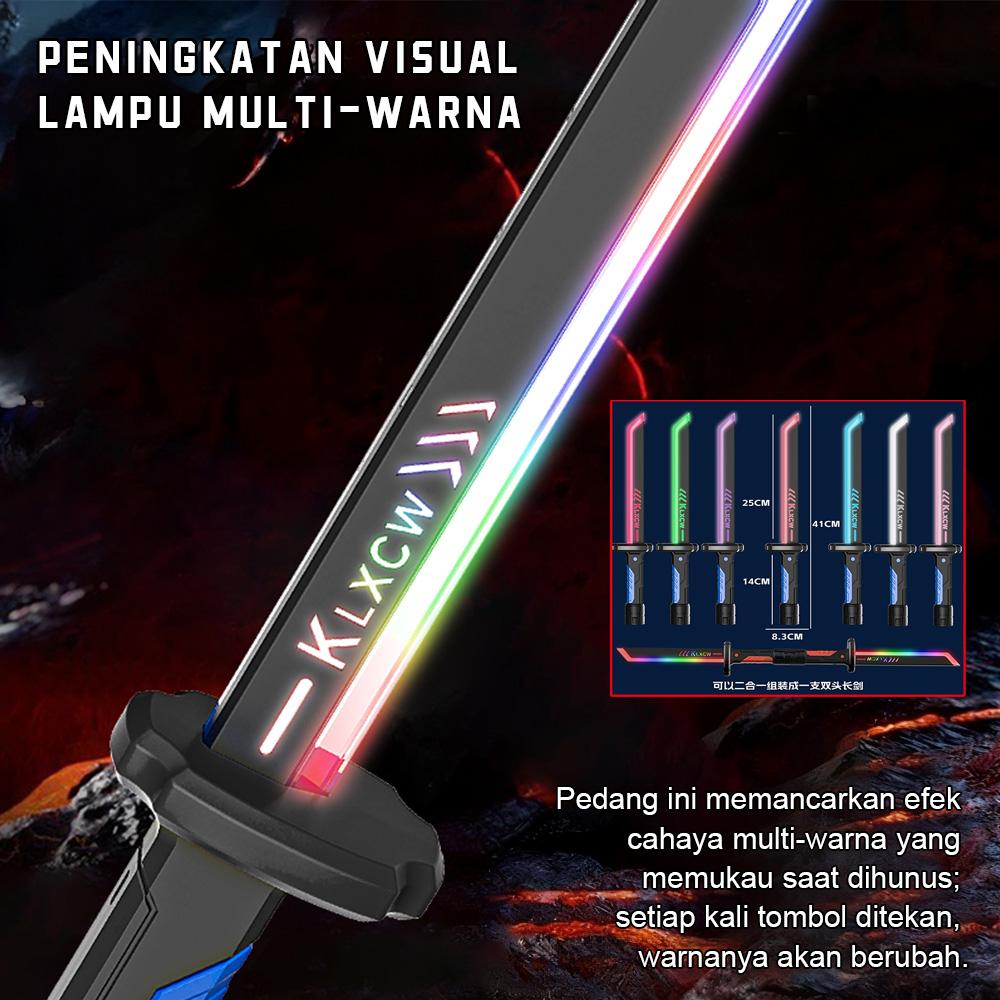 Toyslndonesia Pedang Lampu Anak Dazzling Light - dengan Suara, 7 Warna, Fitur Sambung Jadi Ganda, Mainan Interaktif Seru