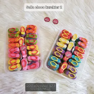 (PROMO)COKELAT PAKET USAHA COKELAT KARAKTER SENDAL ISI 100PCS (50 PASANG) SELLA CHOCO KARAKTER 2