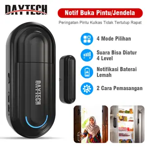 【alarm anti maling】4mode Daytech Alarm  Sensor WiFi Pintu Anti Maling Baterai gratis Peringatan Buka Pintu Diam-diam DA08 TUYA