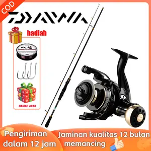 [Kado Akhir Tahun]2026 New DAIWA 1.8m-2.4m Pancing Set Power Hand Glass Fiber Metal Spool Reel Pancing 5.2:1 Max Drag 50kg