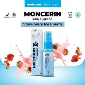 Moncerin Sweet Aromatic Feminine Girly Care Strawberry Mengandung 7 Bioactive Ingridient Merawat Kewanitaan 22 ML BPOM Aman DiJilat