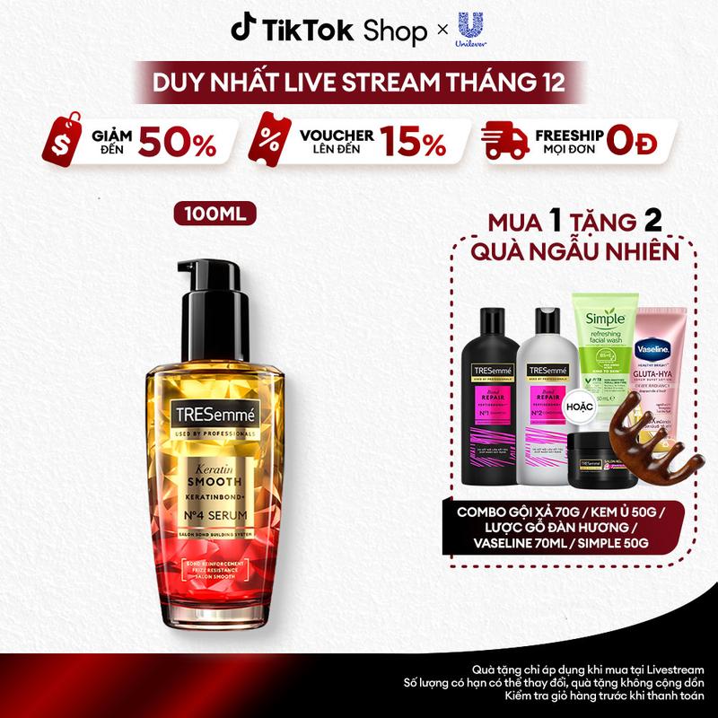   5  Serum Dưỡng Tóc Tạo Kiểu TRESemmé Với Tinh Dầu Marula & Keratin Hỗ Trợ Tóc Vào Nếp Suôn Mượt - Phù Hợp Cho Mọi Loại Tóc 100ml 